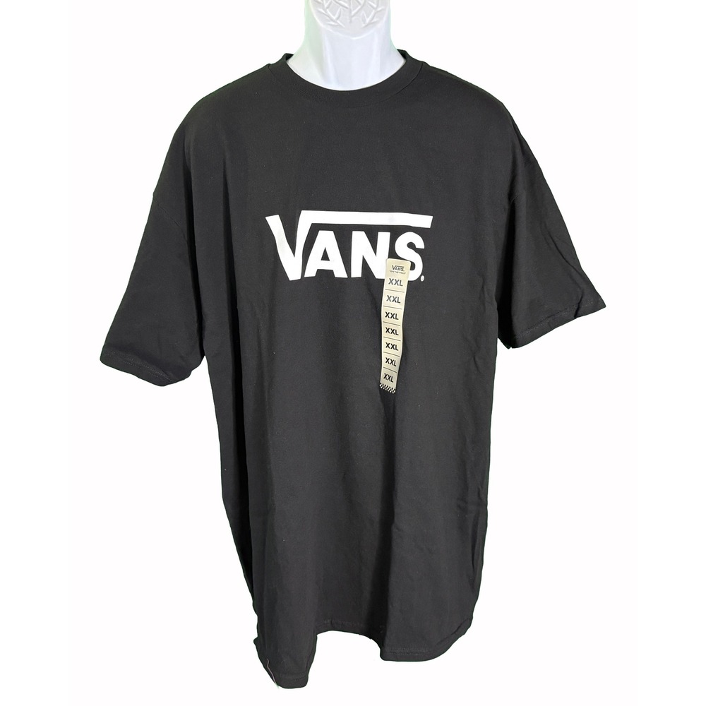 Vans Classic Logo T-Shirt Mens XXL Black White Short Sleeve Tee VN0A7Y9PY28